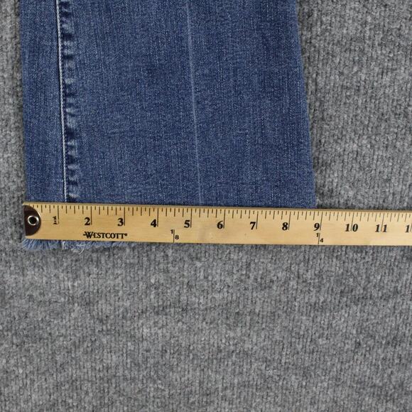 Mother Jeans 25 Blue The Weekender Fray Walking On Coals Flare Denim Minimalist - Picture 14 of 15